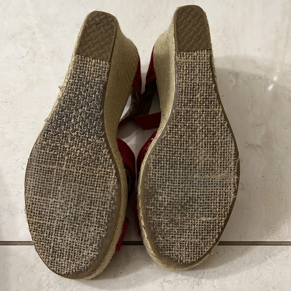 Toms red wedge sandal women’s 7.5 - Picture 4 of 5